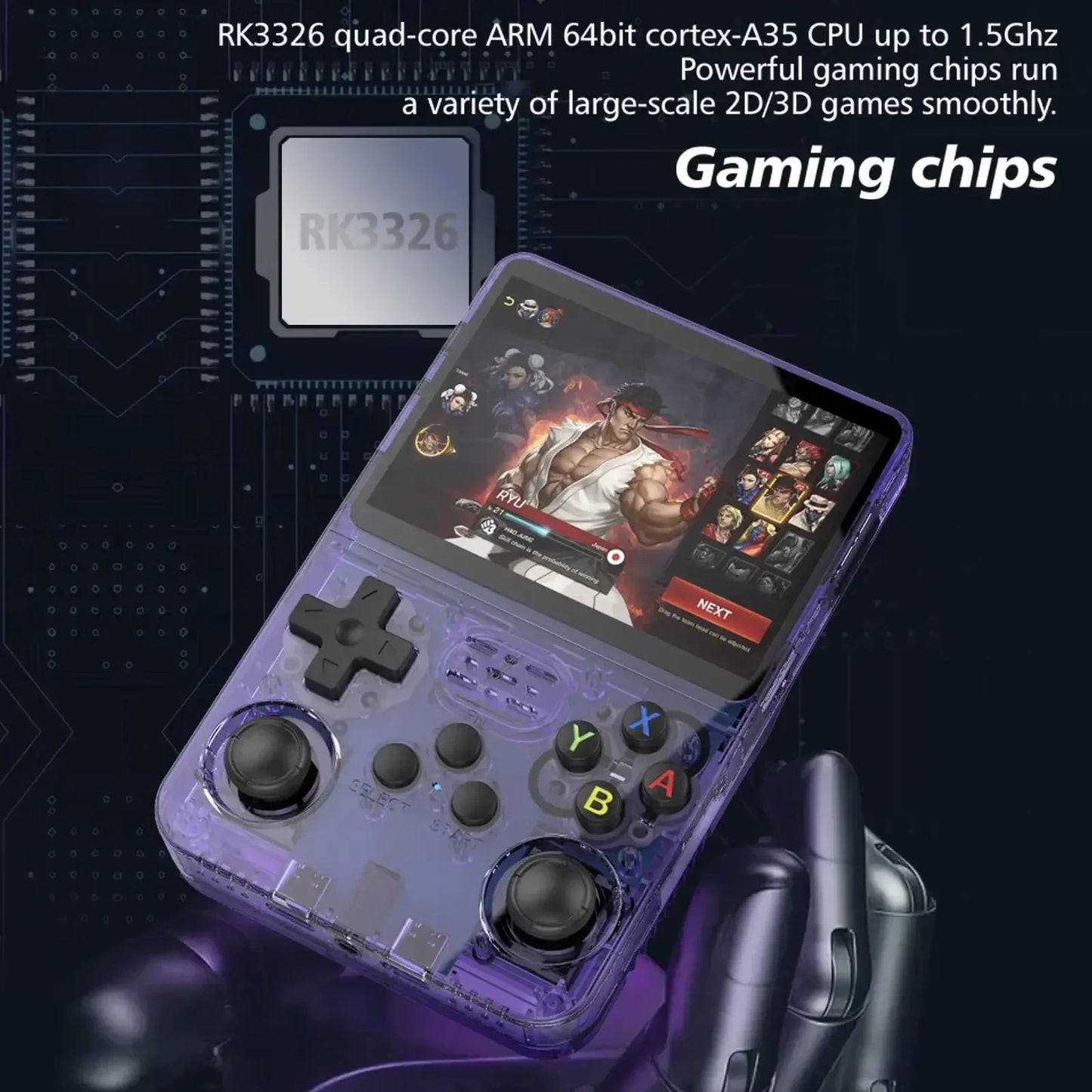 Retro Gaming Console Handheld Game Consoles Classic Games Linux System 3.5'' IPS Screen Portable Pocket Handheld Emulator