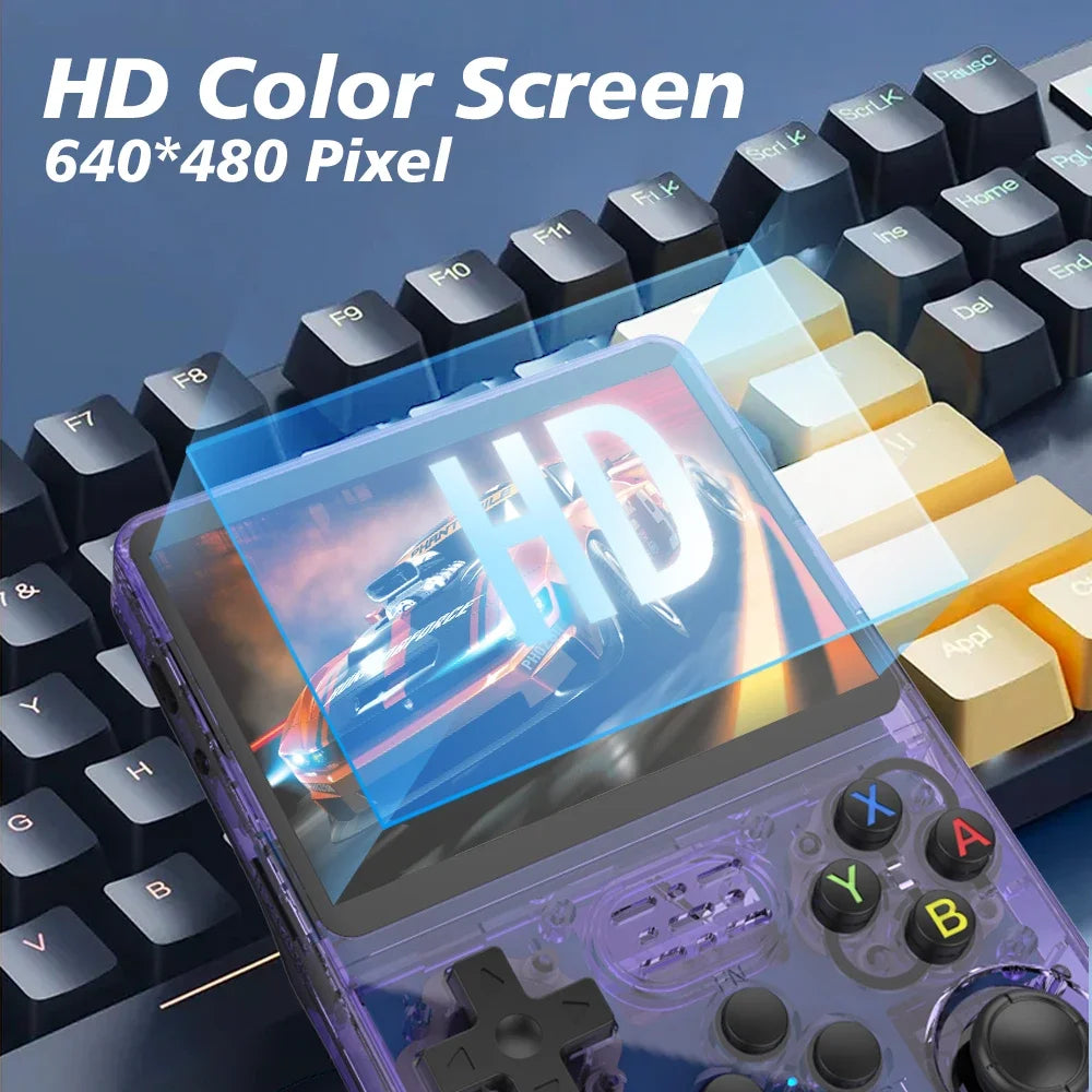 Retro Video Game Console System 3.5 Inch IPS Screen R35s Pro Portable Pocket Video Player 64GB Games