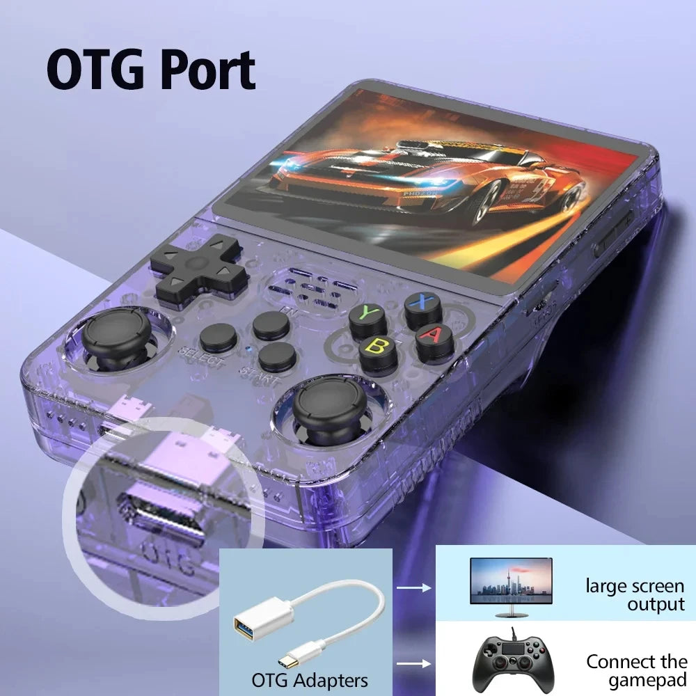Retro Video Game Console System 3.5 Inch IPS Screen R35s Pro Portable Pocket Video Player 64GB Games