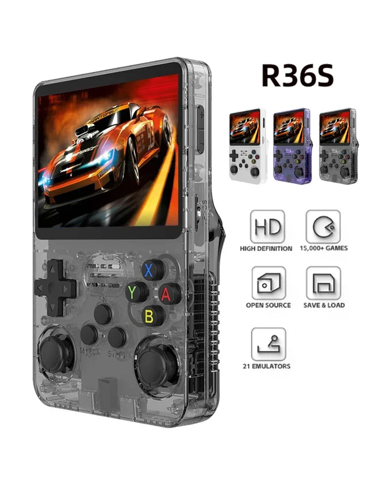 Retro Video Game Console System 3.5 Inch IPS Screen R35s Pro Portable Pocket Video Player 64GB Games