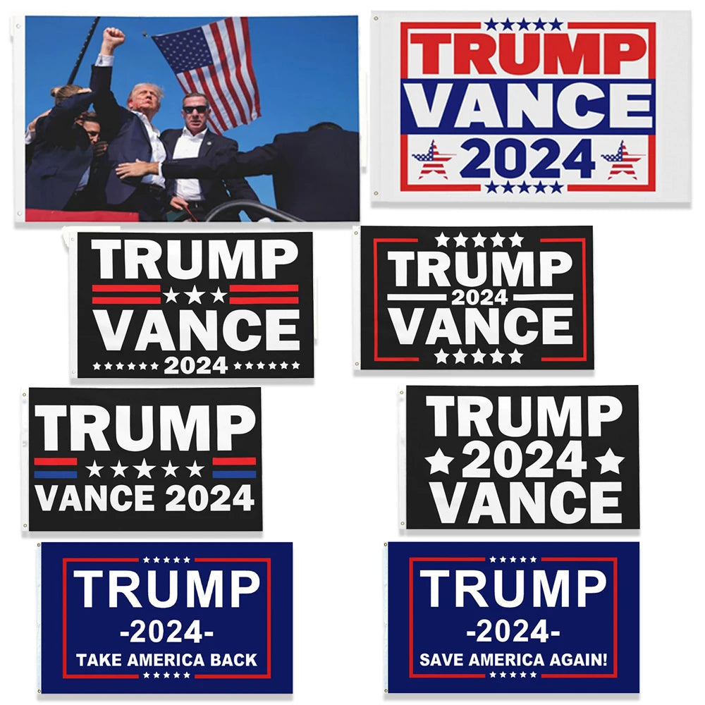 Trump and Vance 2024 Support Flag - 3x5 FT Presidential Election Banner Decor