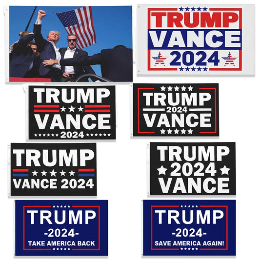 Trump and Vance 2024 Support Flag - 3x5 FT Presidential Election Banner Decor