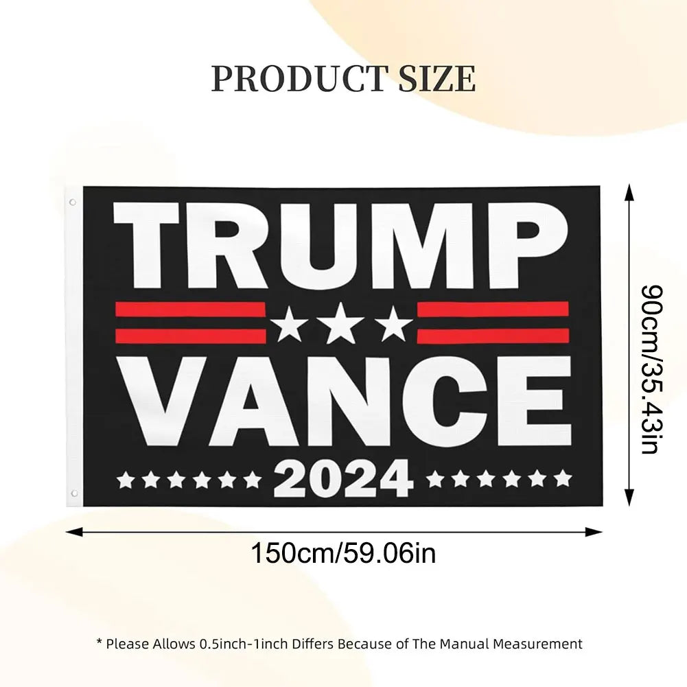 Trump and Vance 2024 Support Flag - 3x5 FT Presidential Election Banner Decor
