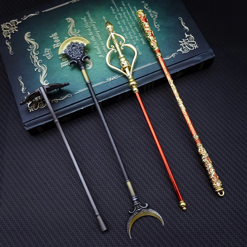 4pcs/lot Black Myth WuKong Weapon Keychain The Journey to the West Keyring Keychains for Men Game Accessories Key Ring Llaveros