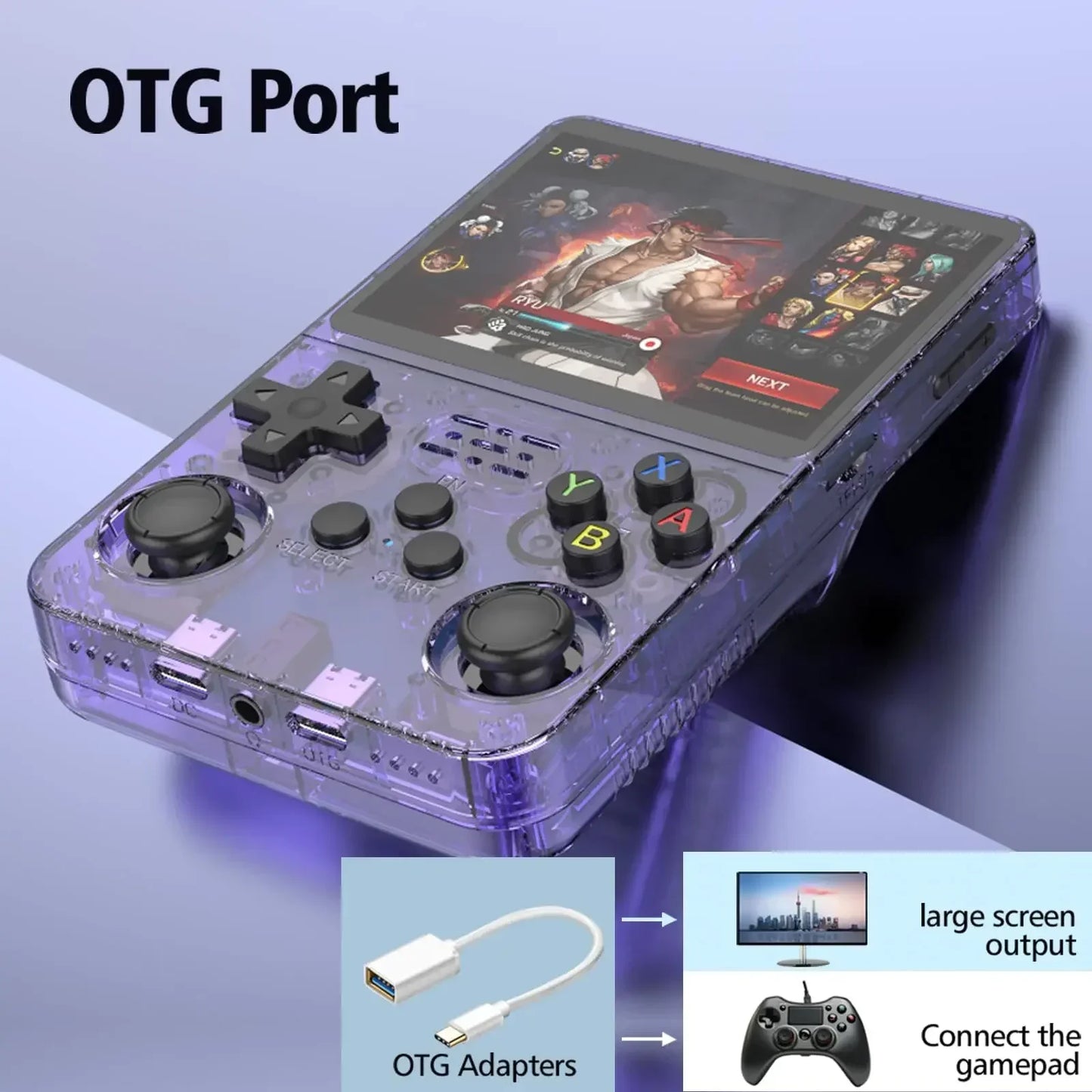 Retro Gaming Console Handheld Game Consoles Classic Games Linux System 3.5'' IPS Screen Portable Pocket Handheld Emulator