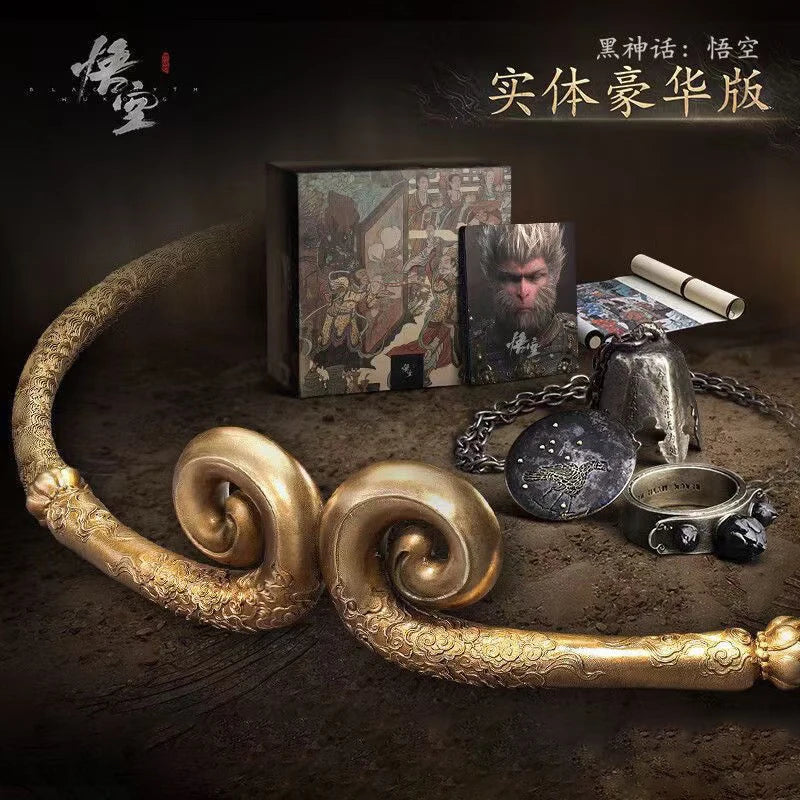 Black Myth: Wu Kong Golden Cudgel Sun Wukong Monkey King Bar Game Anime Metal Swords Katana Model Ornament Crafts Gifts Toys